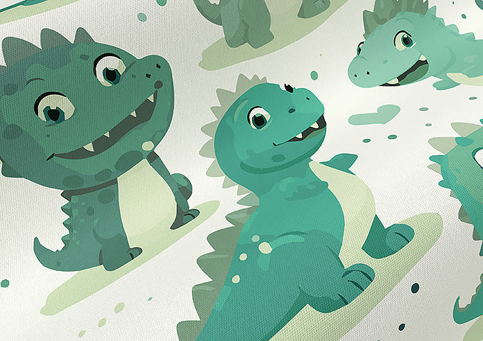 Roarsome, Green - Twist&Fit Roman Blind - Image 4